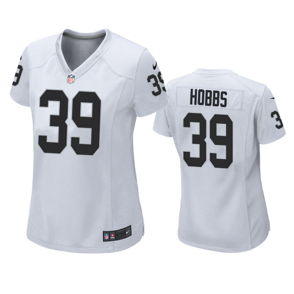 women raiders nate hobbs white game jersey