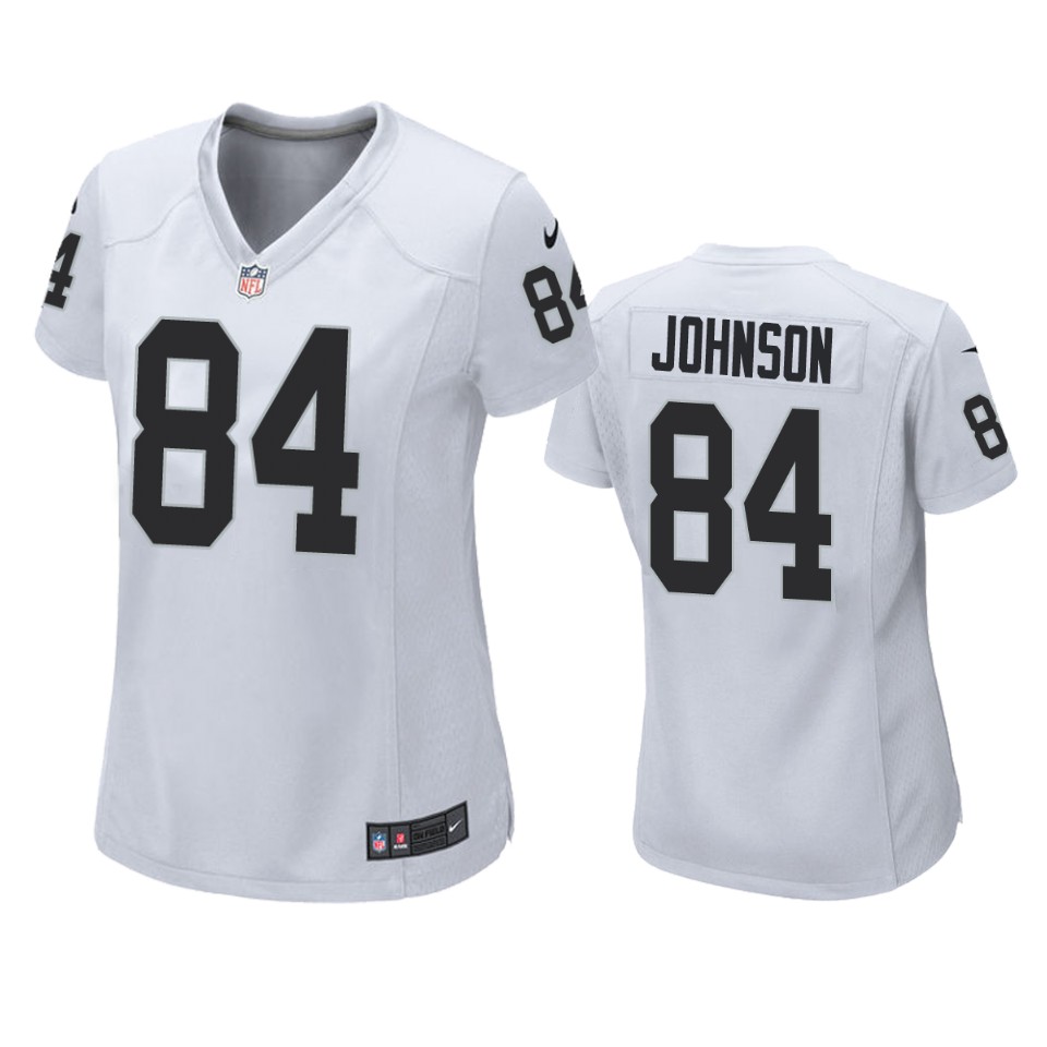 women raiders tyron johnson game white jersey