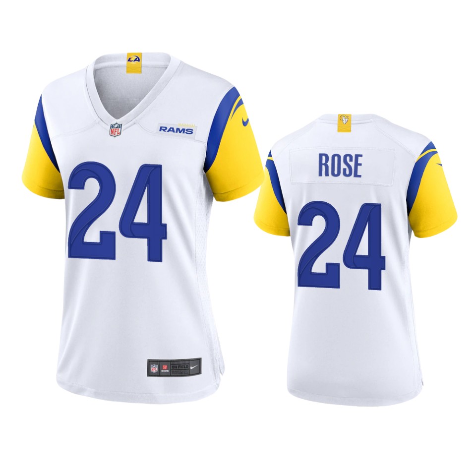 women rams a.j. rose alternate game white jersey