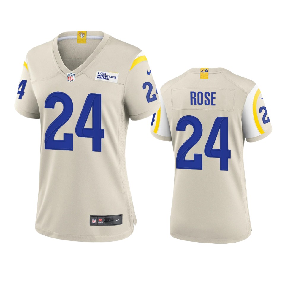women rams a.j. rose game bone jersey