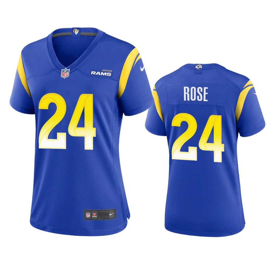 women rams a.j. rose game royal jersey
