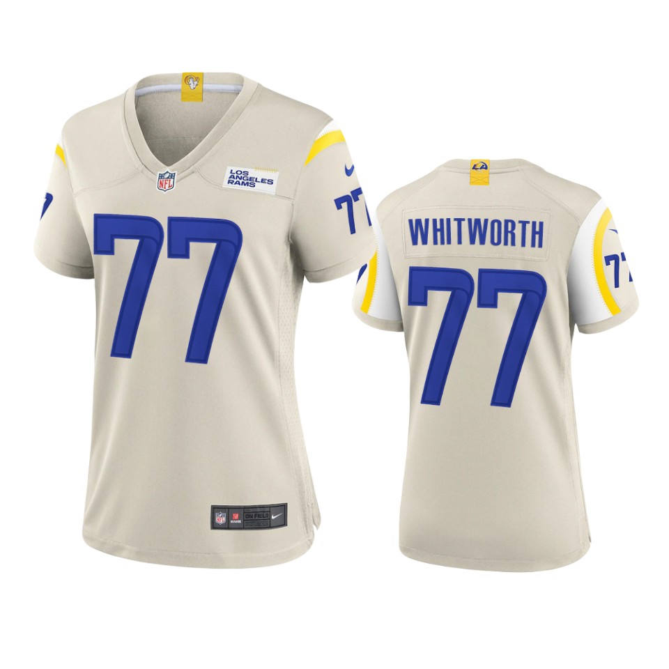 women rams andrew whitworth bone 2020 game jersey