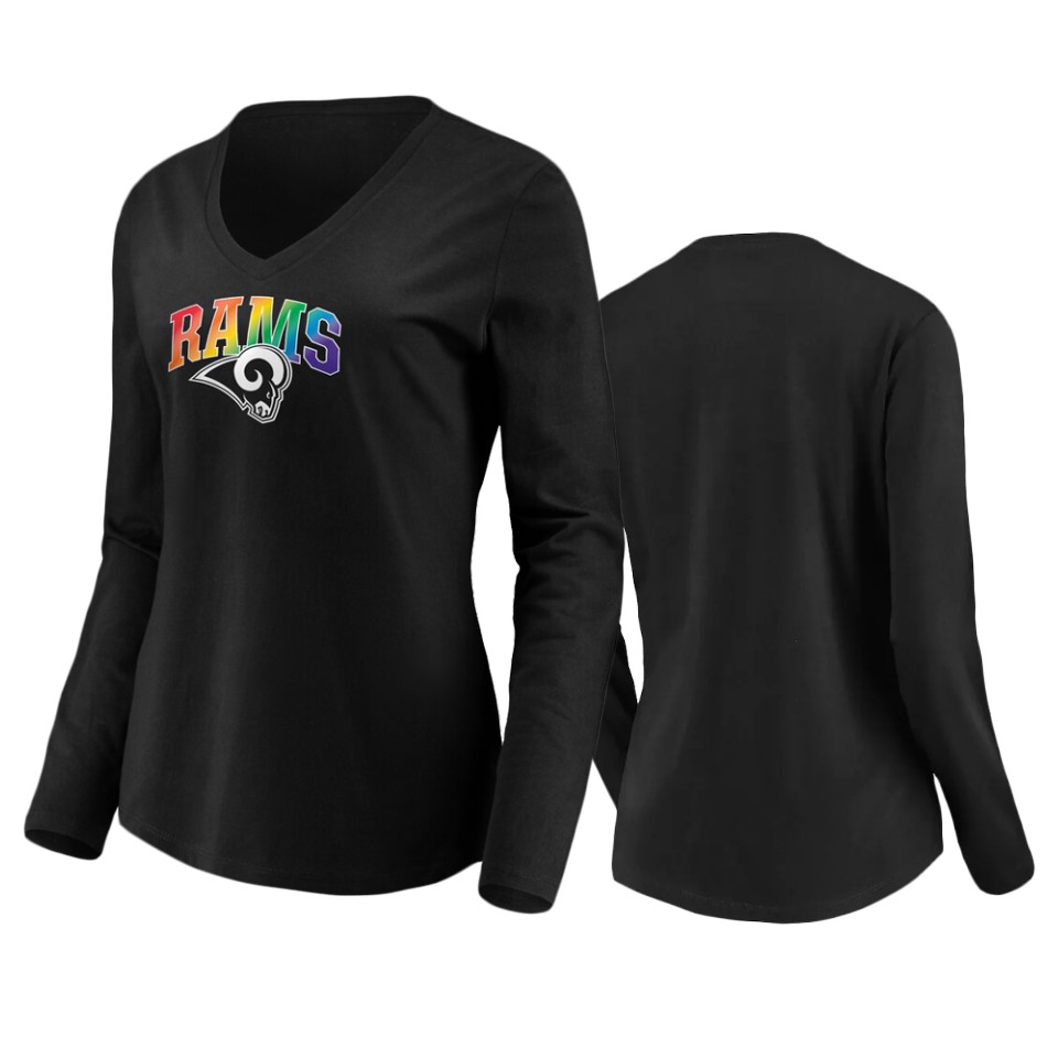 women rams black pride logo long sleeve t shirt