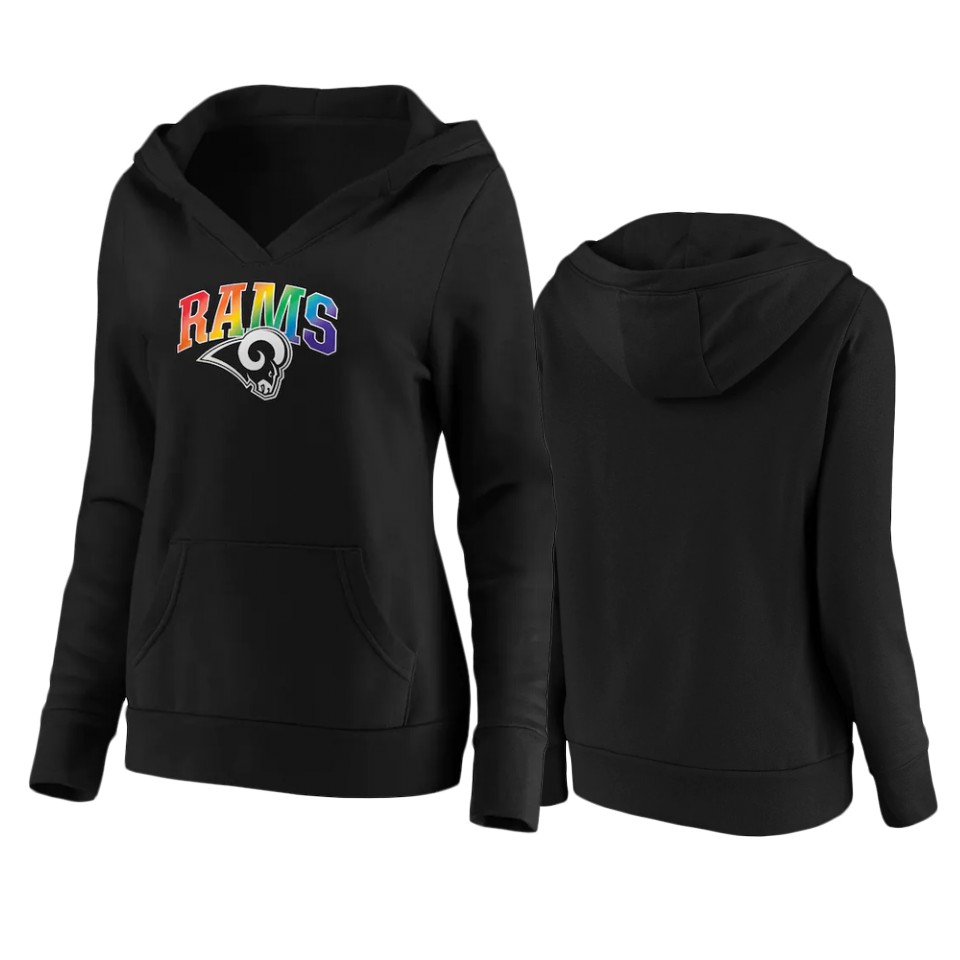 women rams black pride logo pullover hoodie