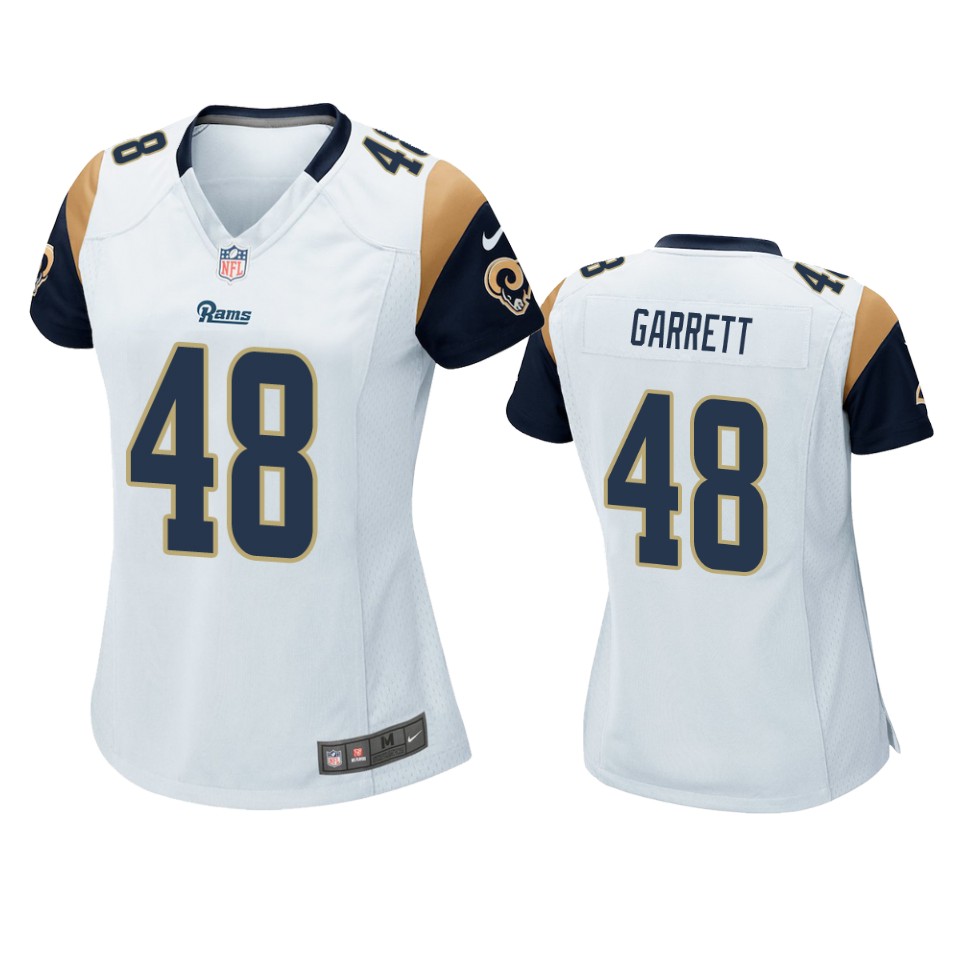 women rams chris garrett white game jersey