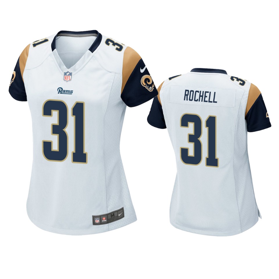 women rams robert rochell white game jersey