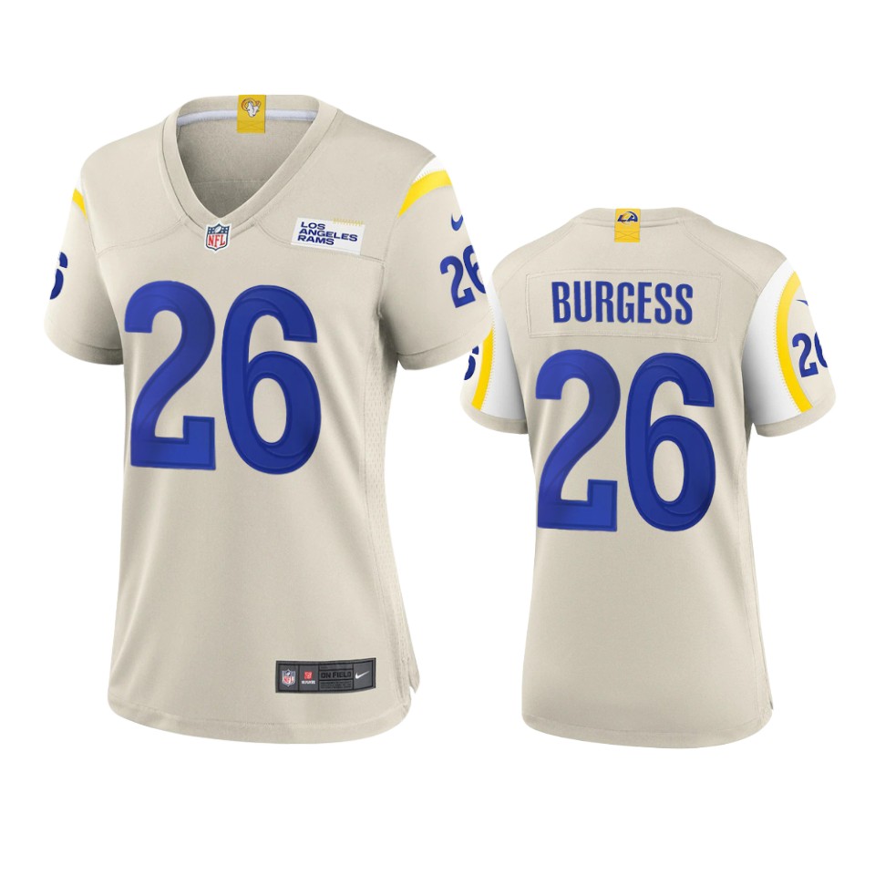 women rams terrell burgess bone 2020 game jersey