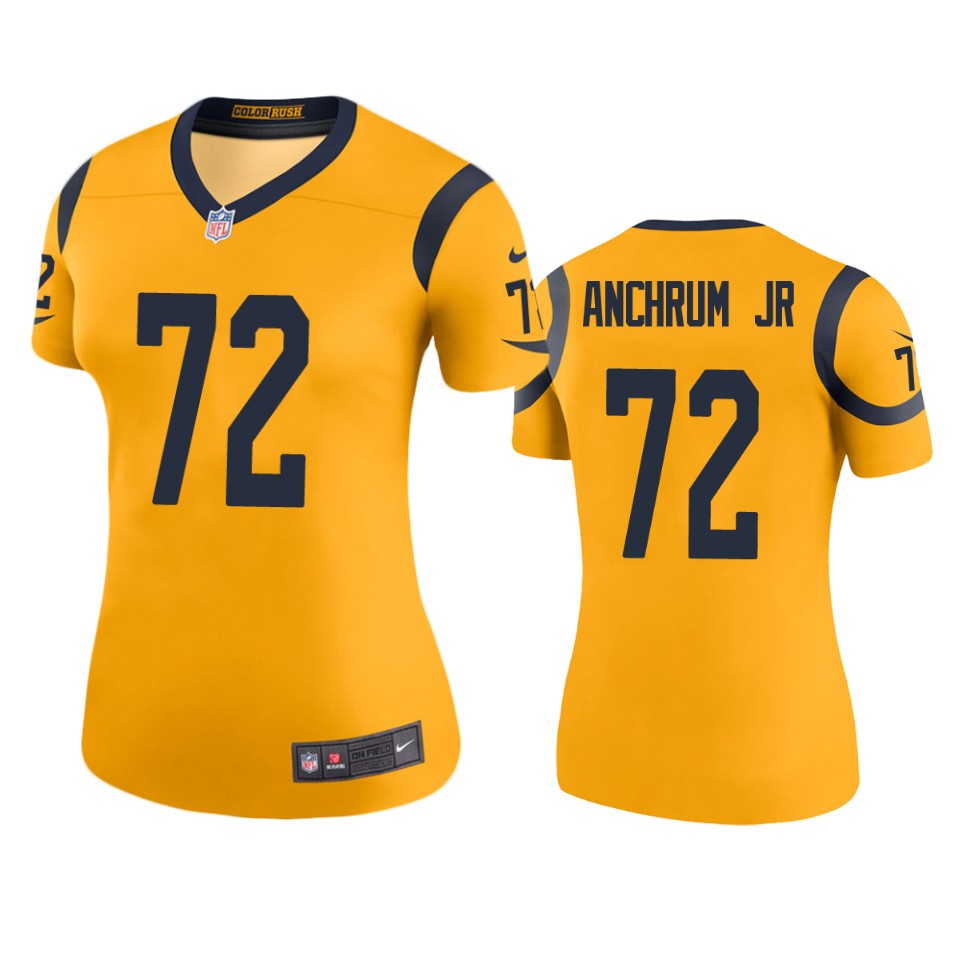 women rams tremayne anchrum jr. gold color rush legend jersey