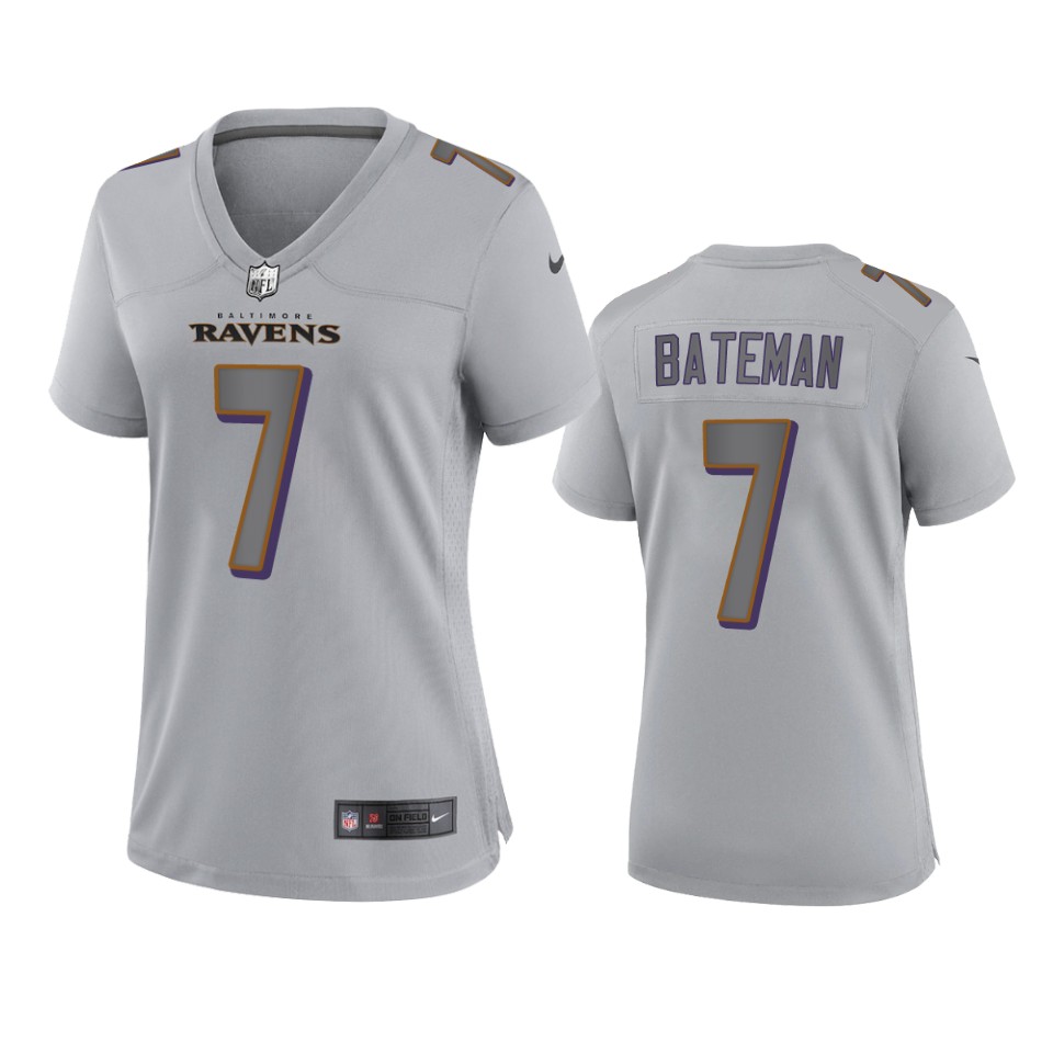 women rashod bateman ravens atmosphere fashion game gray jersey