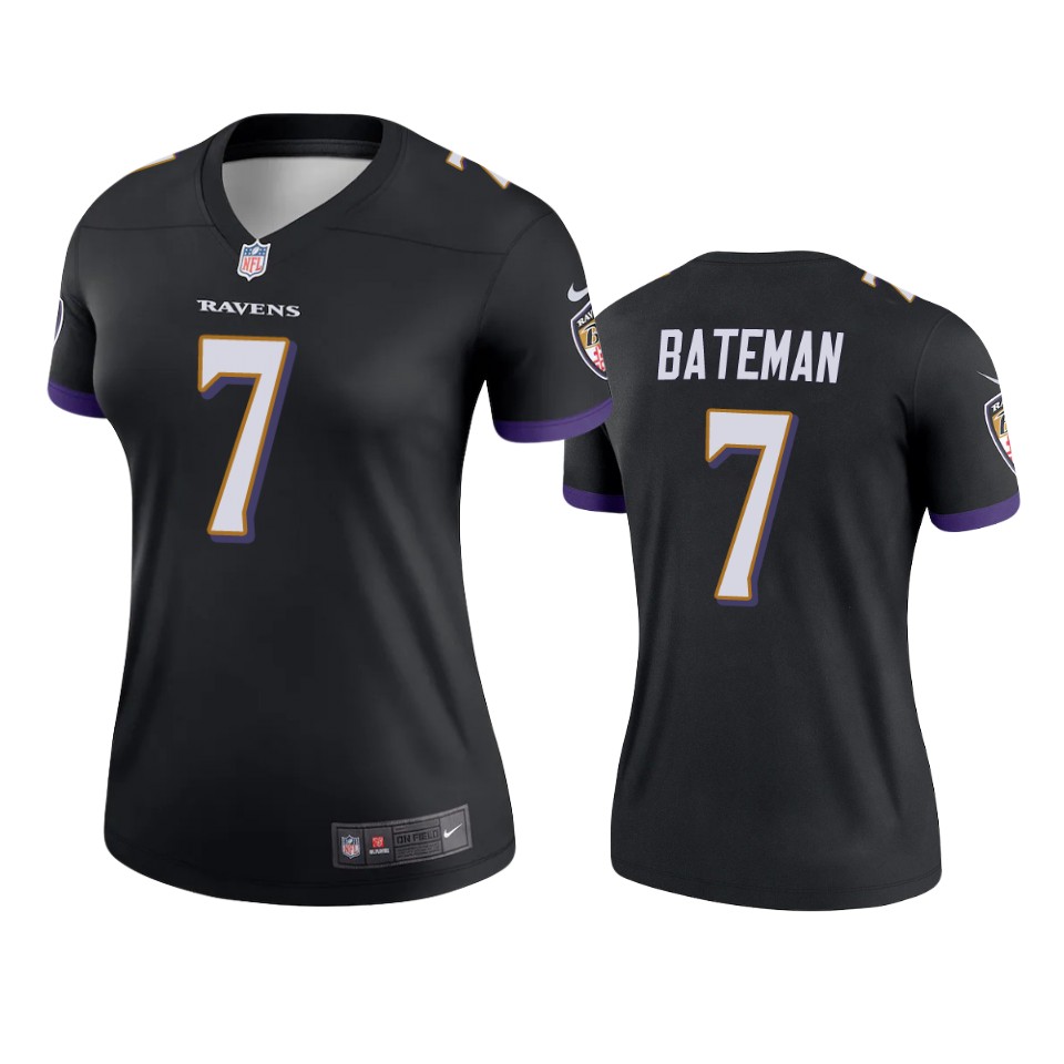 women rashod bateman ravens black legend jersey