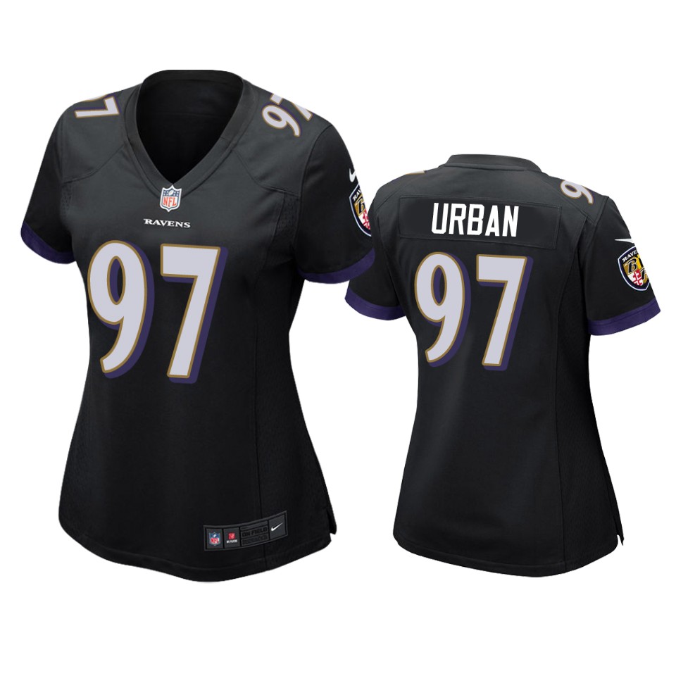 women ravens brent urban game black jersey