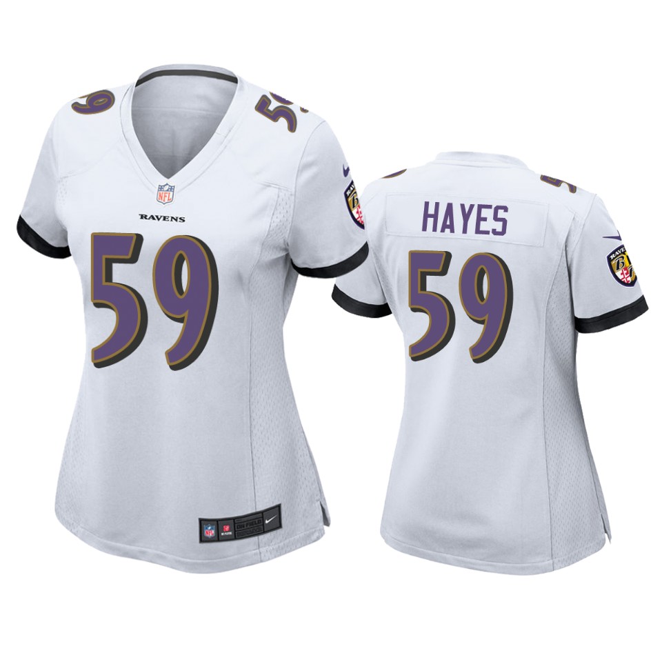 women ravens daelin hayes white game jersey