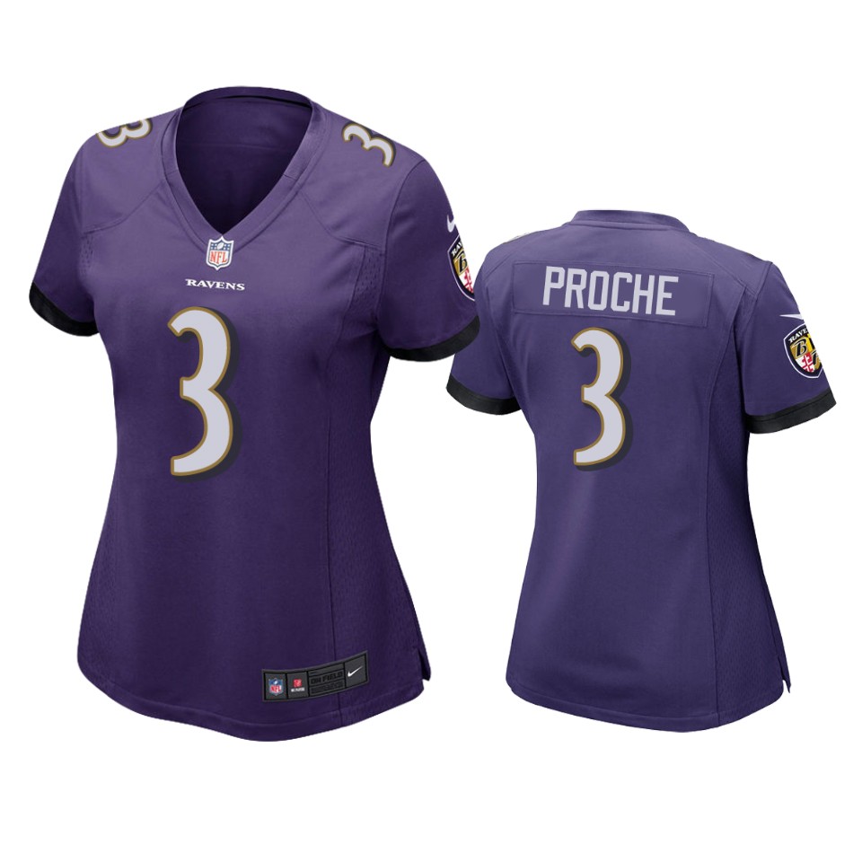 women ravens james proche game purple jersey
