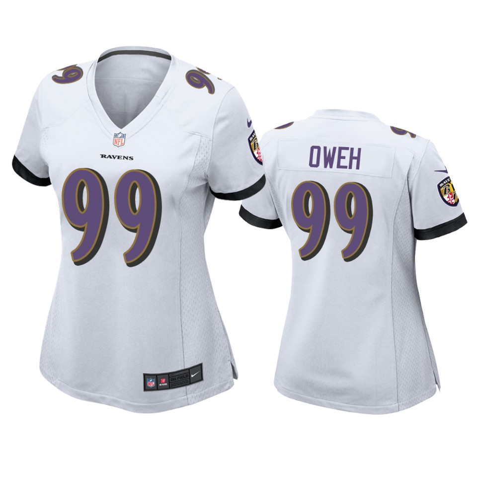 women ravens jayson oweh white game jersey