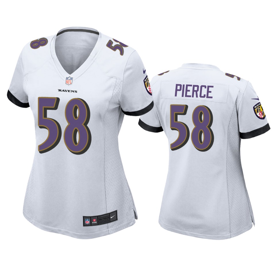 women ravens michael pierce game white jersey