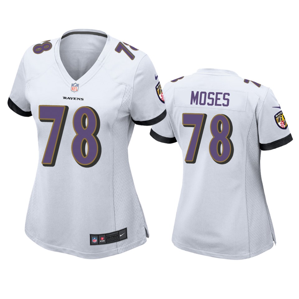 women ravens morgan moses game white jersey