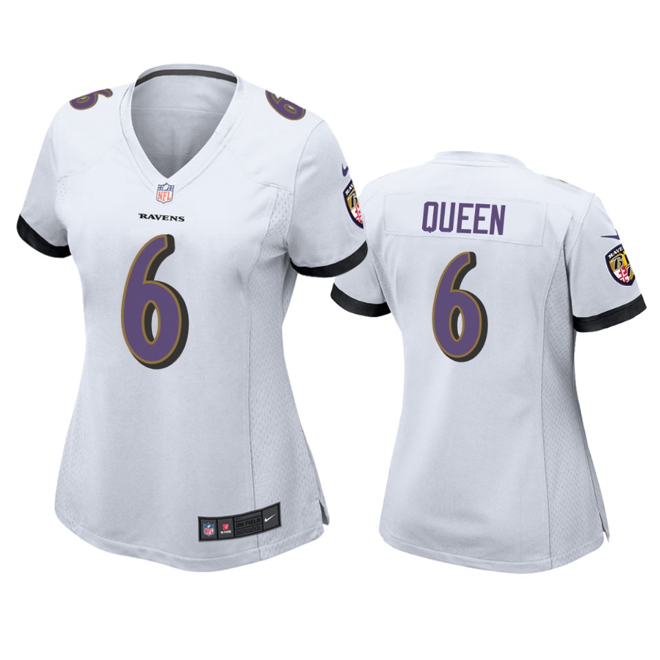 women ravens patrick queen white game jersey