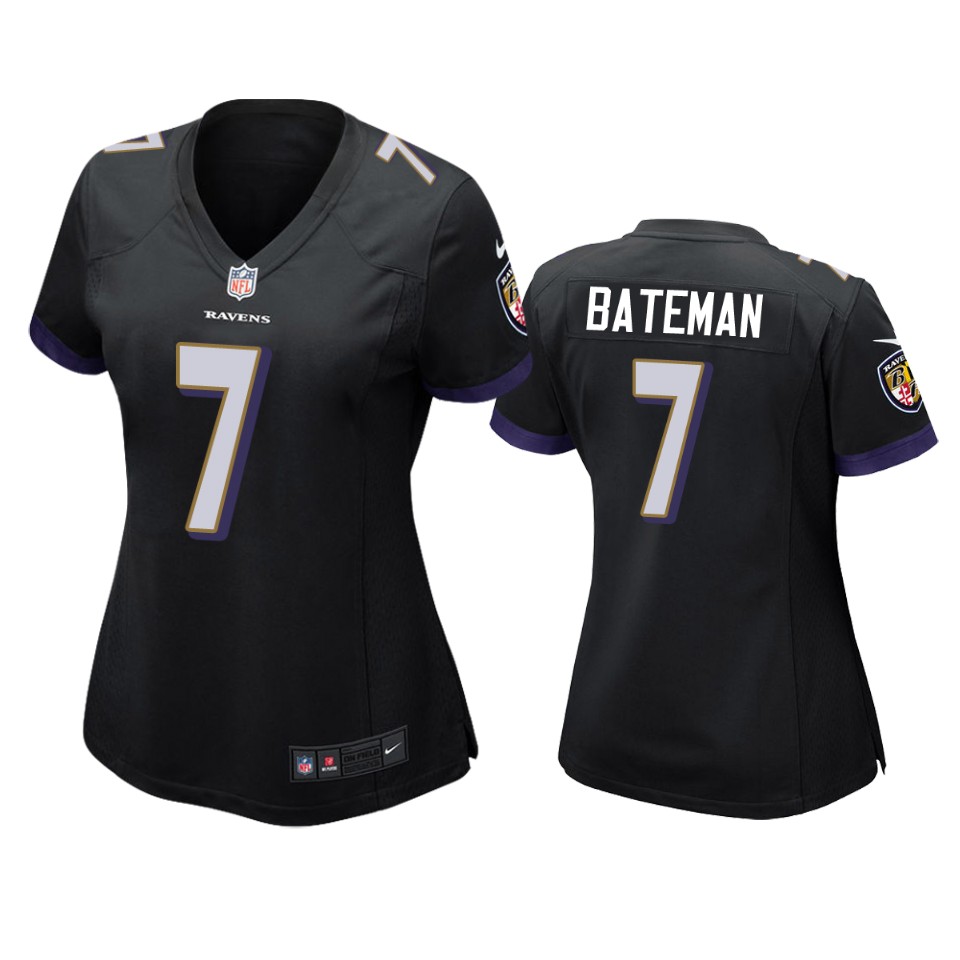 women ravens rashod bateman game black jersey