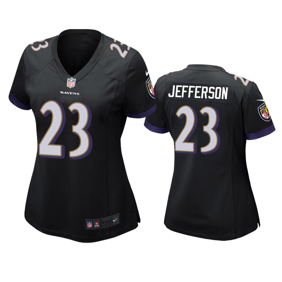 women ravens tony jefferson game black jersey