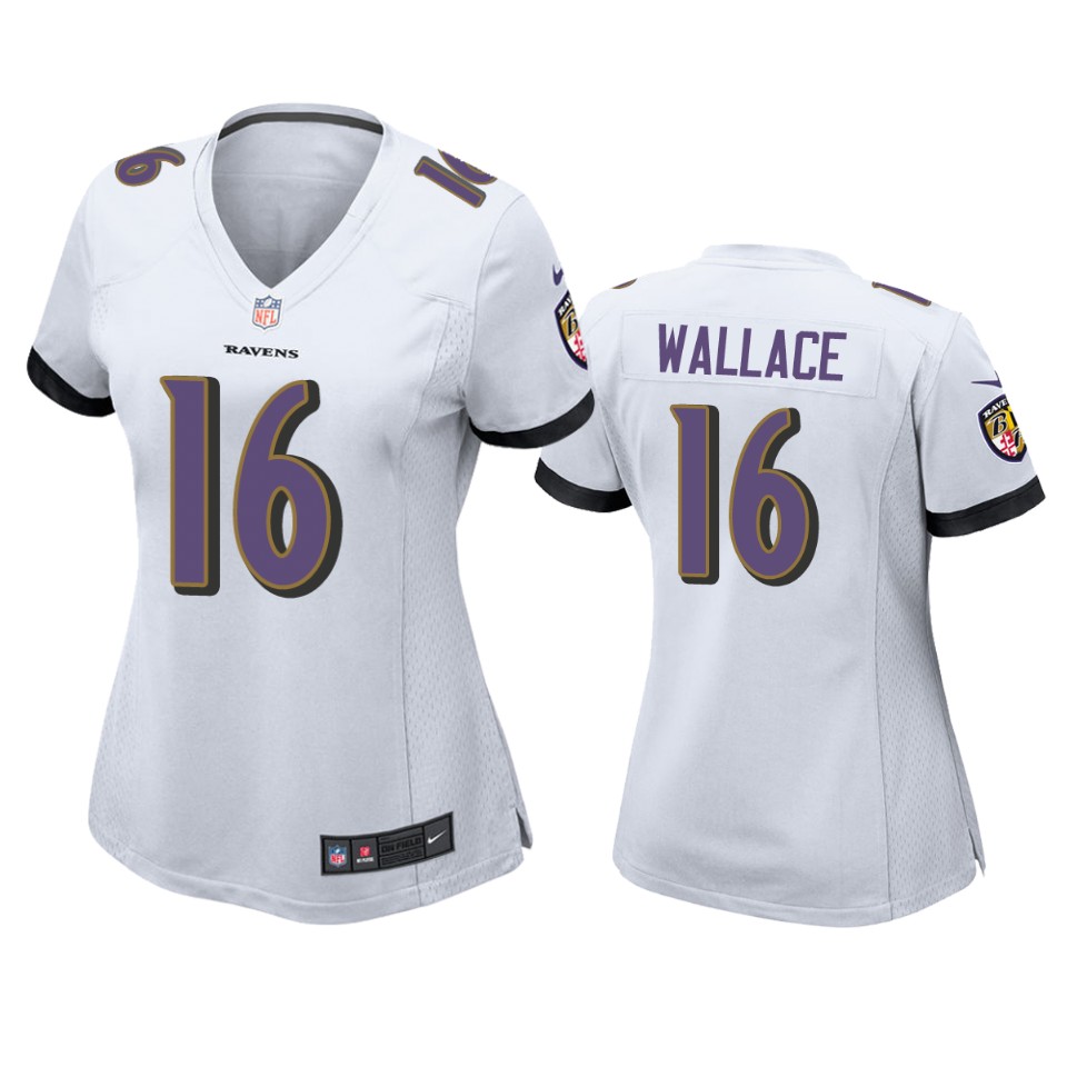 women ravens tylan wallace white game jersey