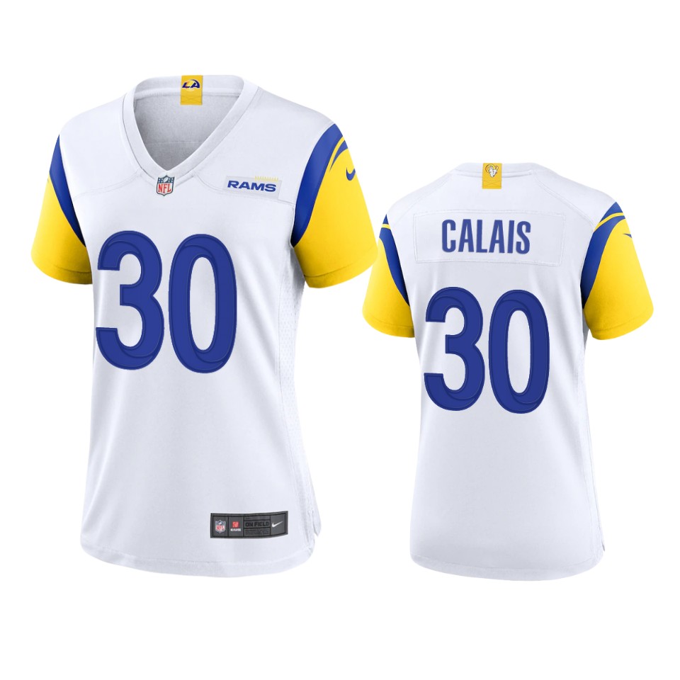 women raymond calais rams alternate game white jersey