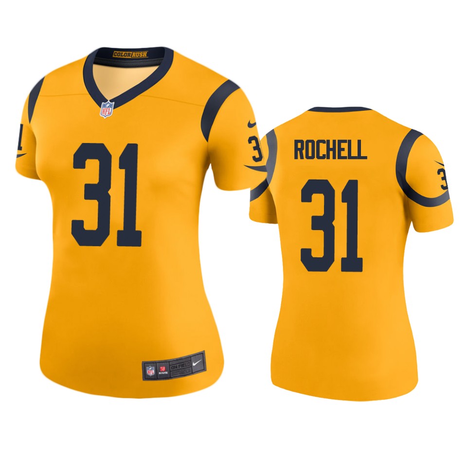 women robert rochell rams gold color rush legend jersey