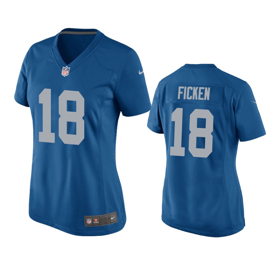 women sam ficken lions blue throwback game jersey