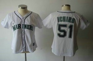 women seattle mariners 51 ichiro white black number