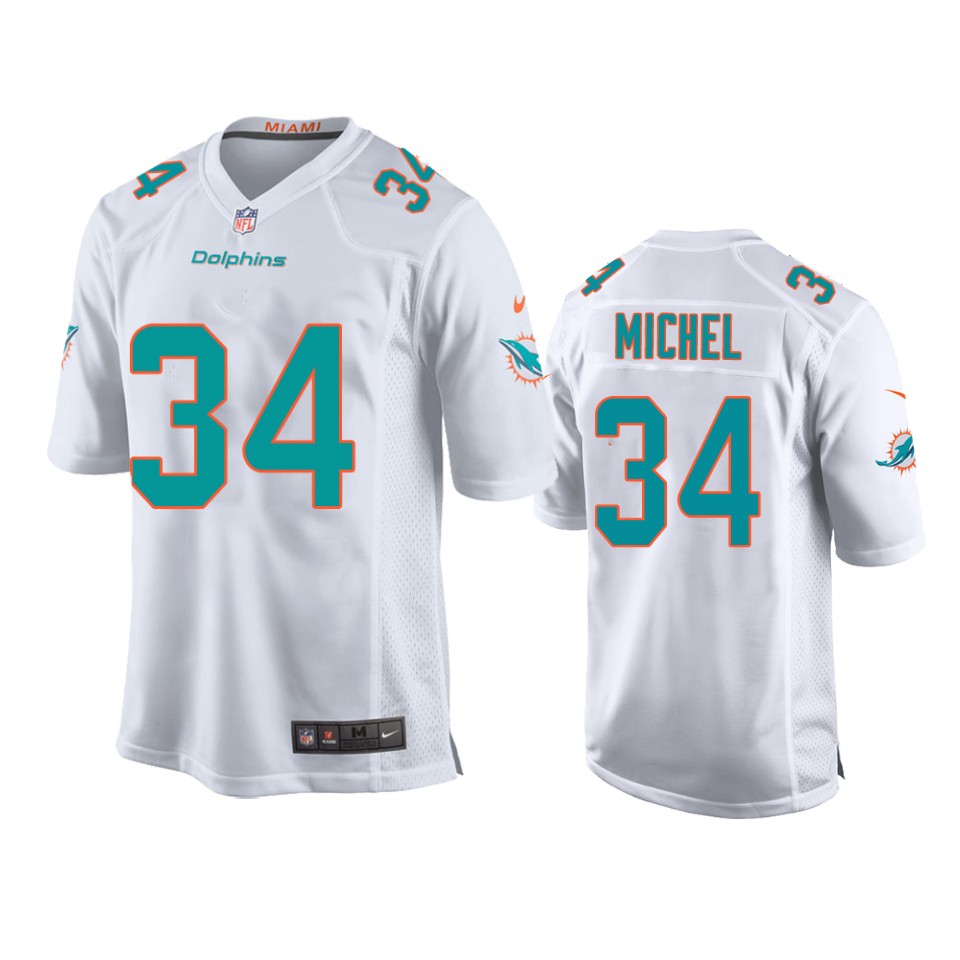 women sony michel dolphins game white jersey 0a