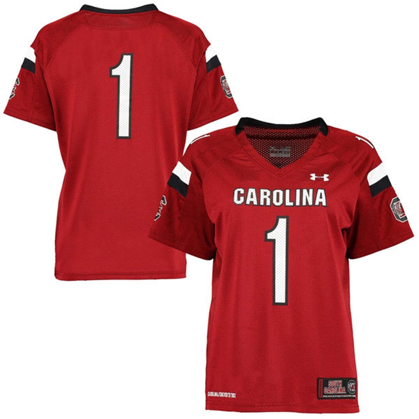 women south carolina gamecocks garnet 1 ncaa premier football jersey