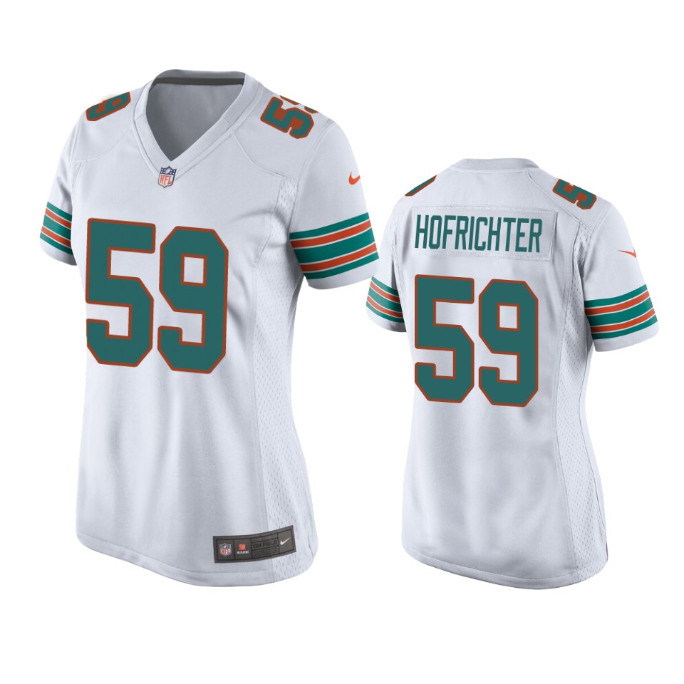 women sterling hofrichter dolphins throwback game white jersey
