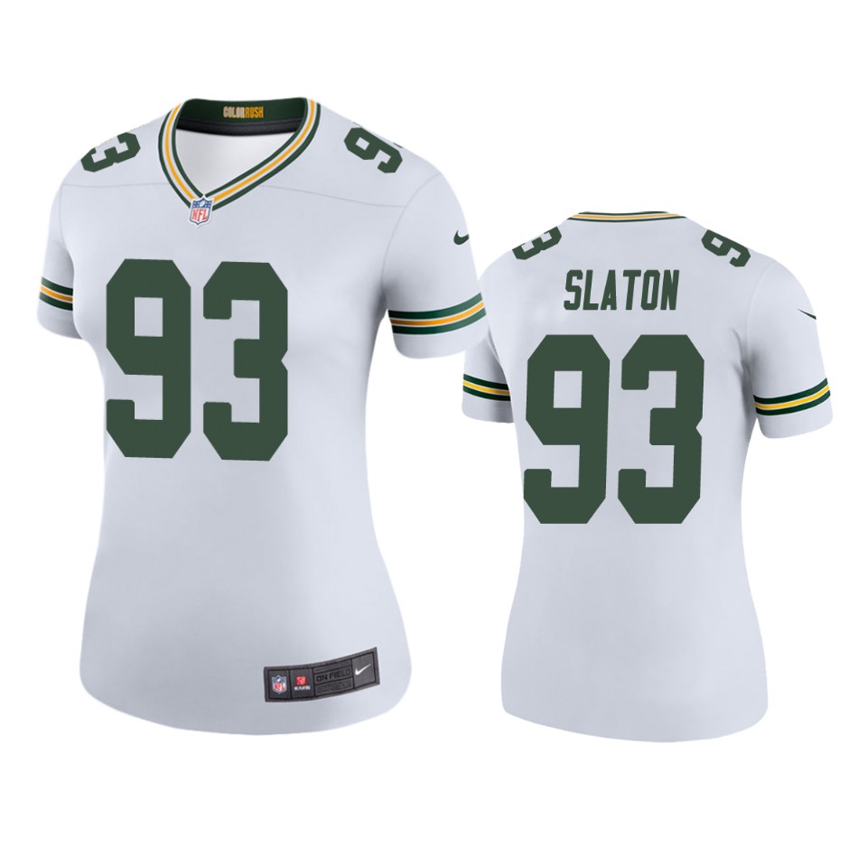 women tedarrell slaton packers white color rush legend jersey