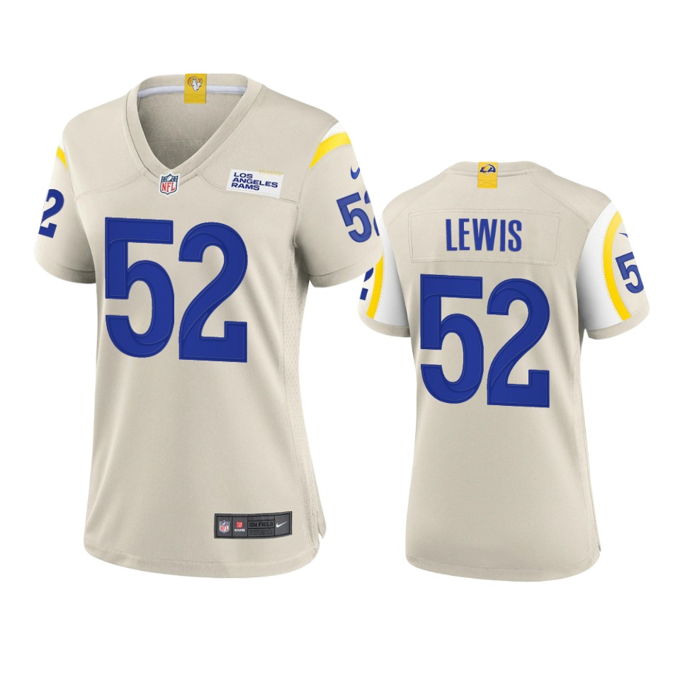 women terrell lewis rams game bone jersey