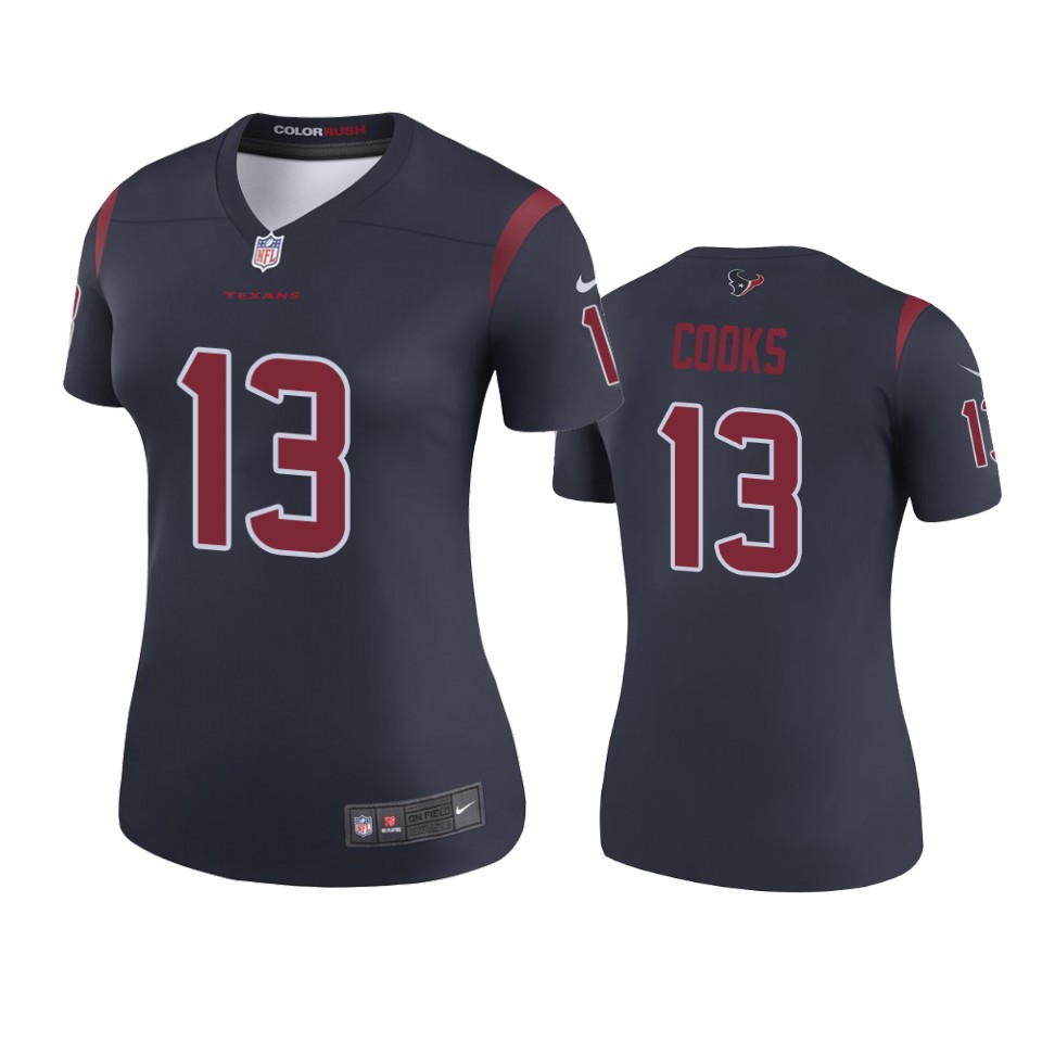 women texans brandin cooks navy color rush legend jersey