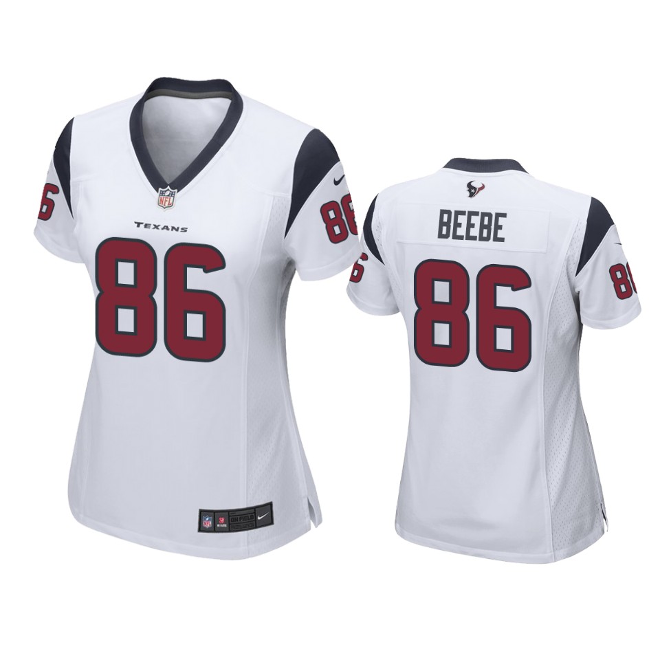 women texans chad beebe game white jersey