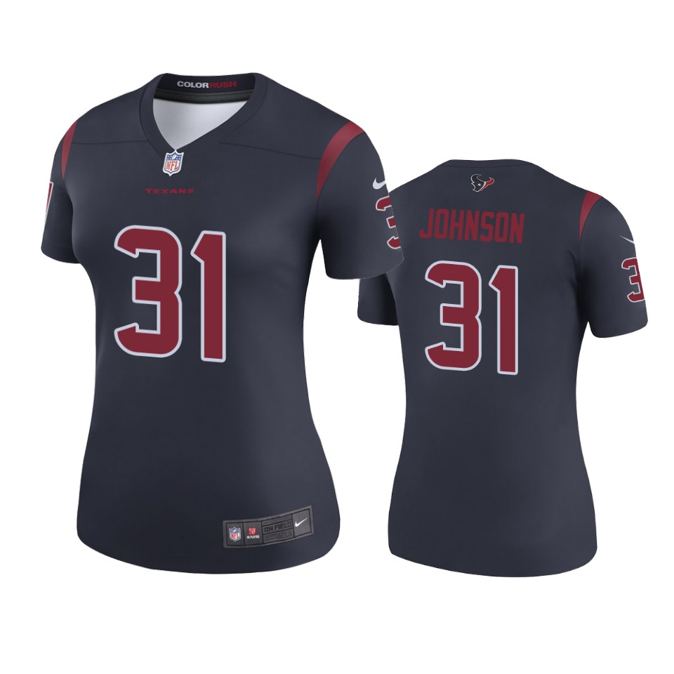 women texans david johnson navy color rush legend jersey