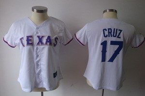 women texas rangers 17 nelson cruz white jersey