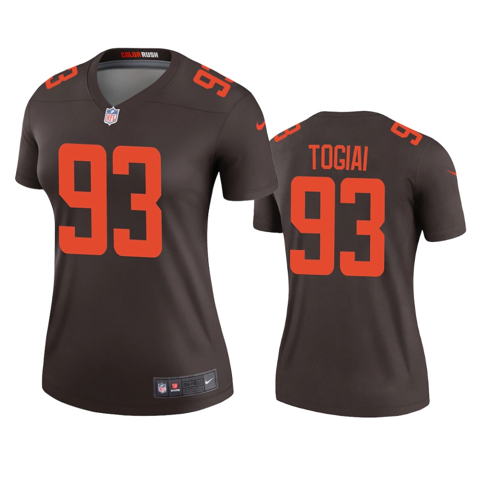 women tommy togiai browns brown alternate legend jersey