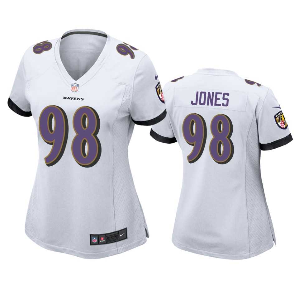 women travis jones ravens game white jersey