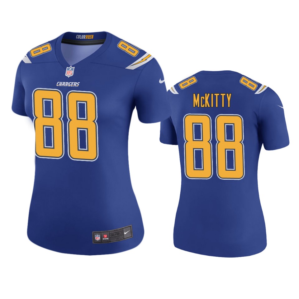 women tre' mckitty chargers royal color rush legend jersey