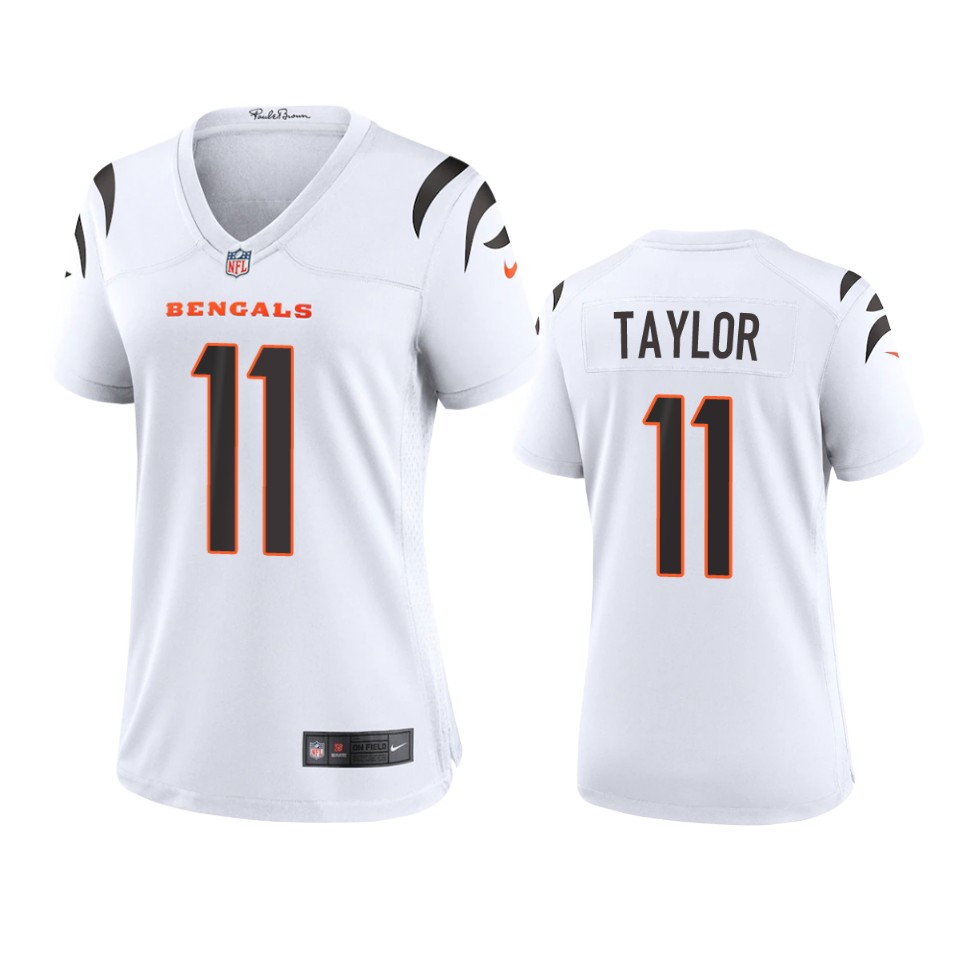 women trent taylor bengals game white jersey