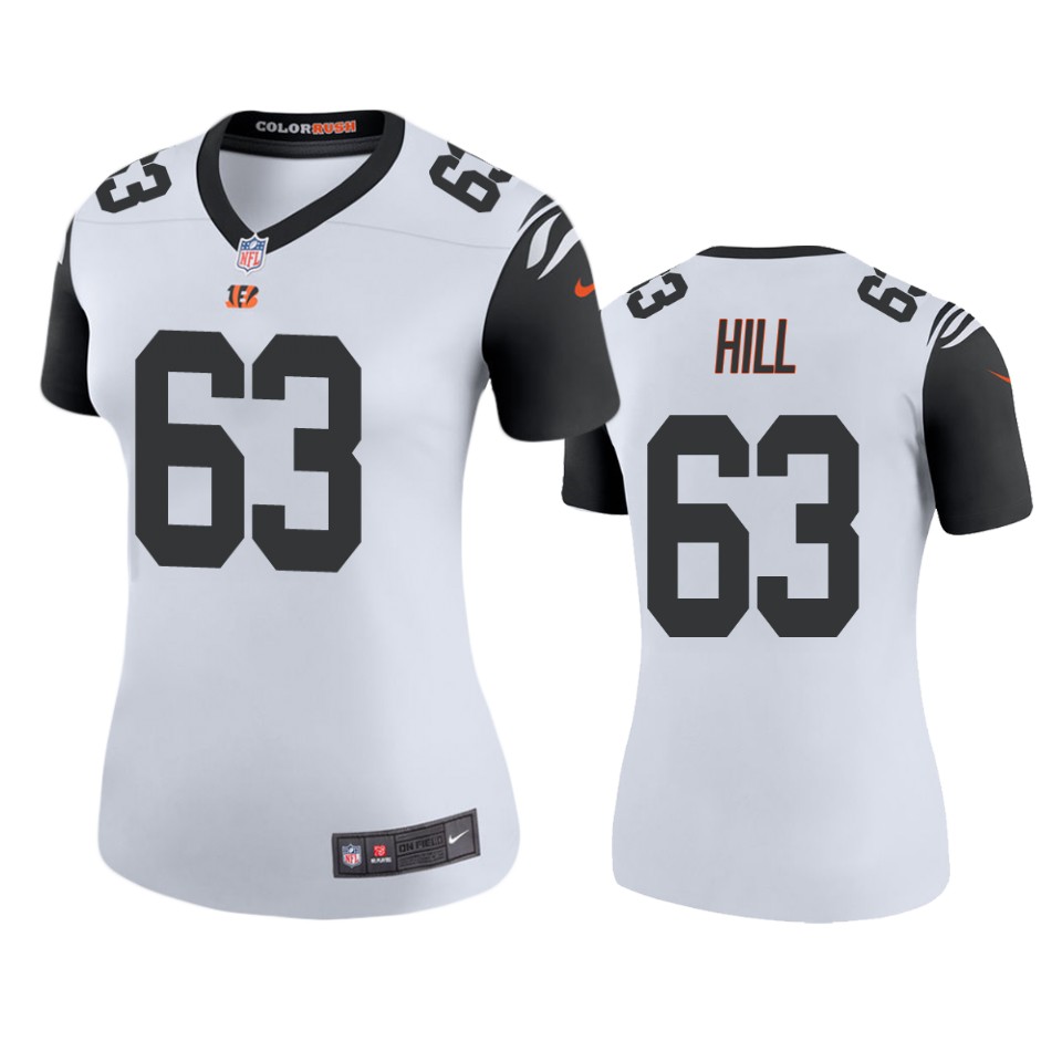women trey hill bengals white color rush legend jersey