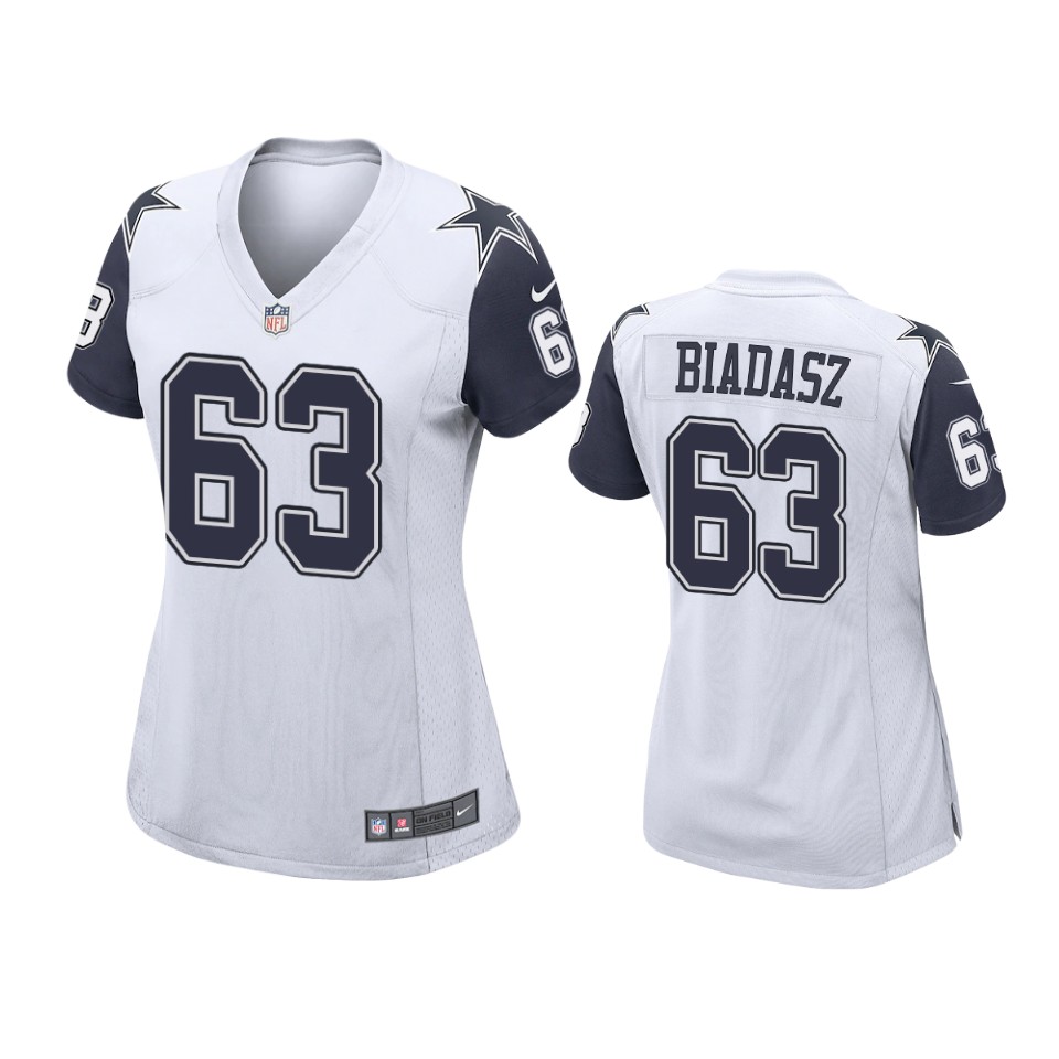 women tyler biadasz cowboys alternate game white jersey