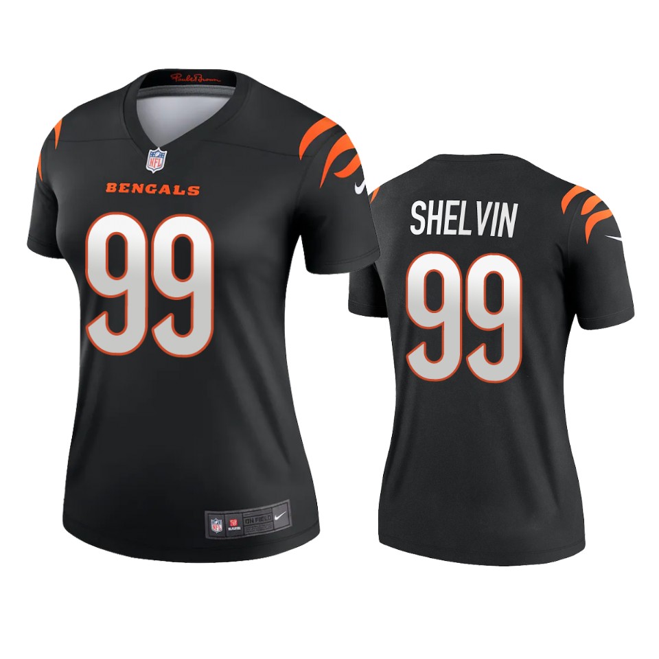 women tyler shelvin bengals black legend jersey