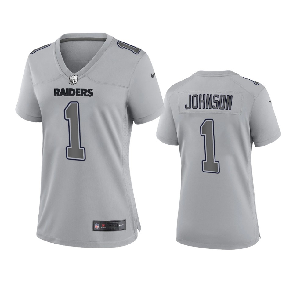 women tyron johnson raiders gray atmosphere fashion game jersey