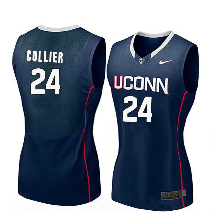women uconn huskies navy 24 napheesa collier ncaa basketball player name and number jersey