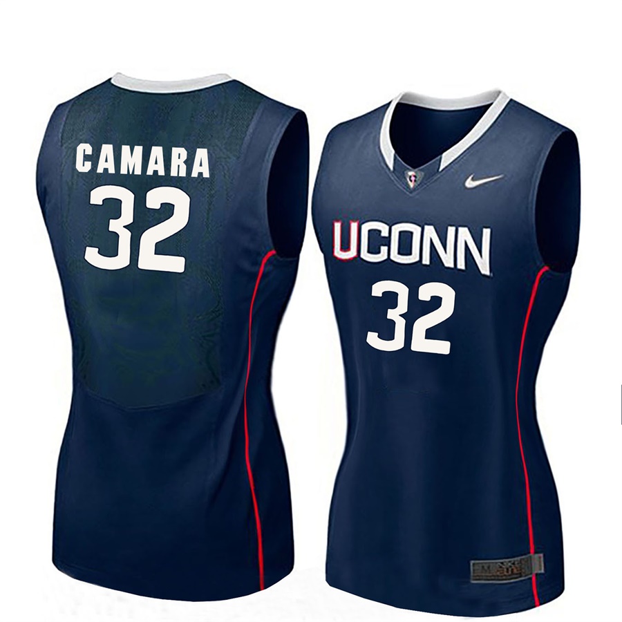 women uconn huskies navy 32 batouly camara ncaa basketball player name and number jersey