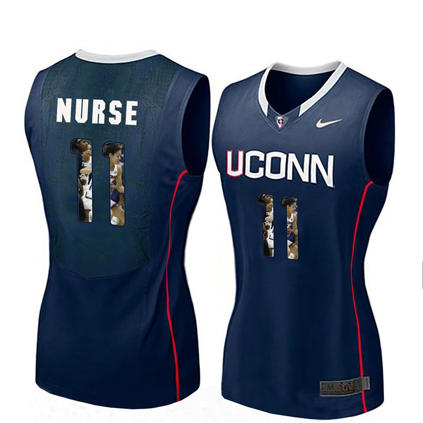 women uconn huskies navy kia nurse college basketball player portrait jersey