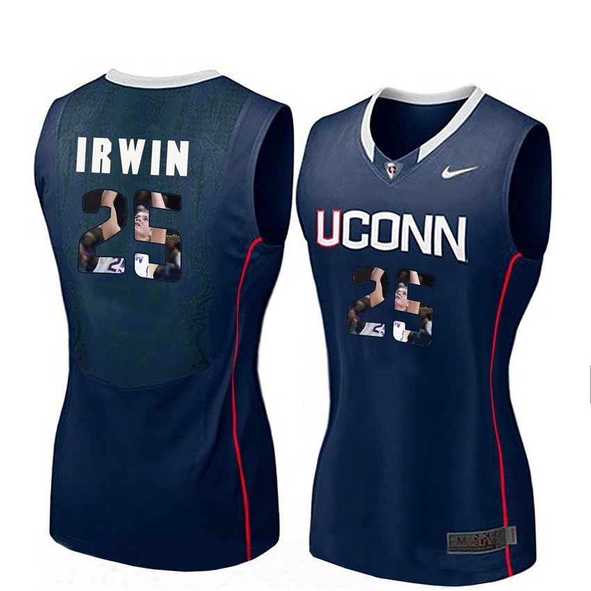 women uconn huskies navy kyla irwin college basketball player portrait jersey