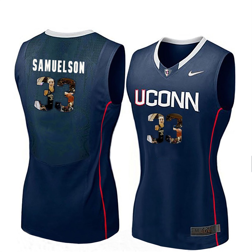 women uconn huskies navy lou samuelson college basketball player portrait jersey